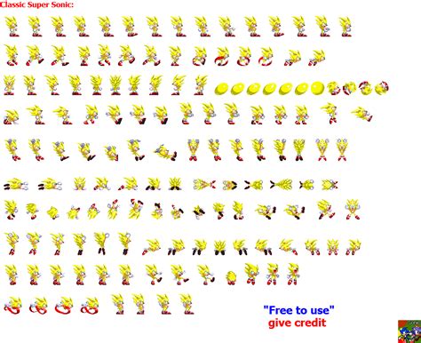 Classic Super Sonic Sprites Classic Super Sonic Sprites