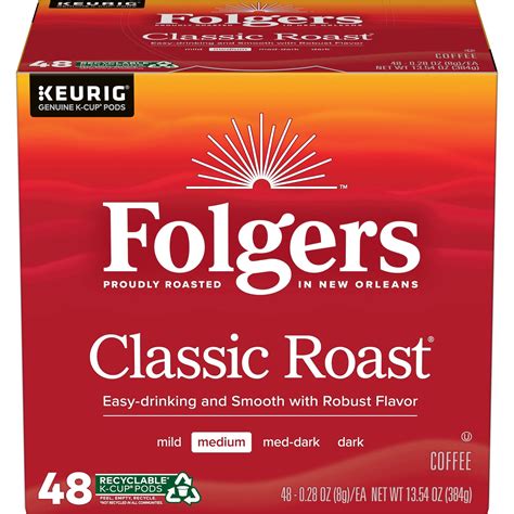 Folgers Classic Roast K Cup Pods Medium Roast Coffee 48 Count Folgers Classic Roast K Cup Pods Medium Roast Coffee 48 Count